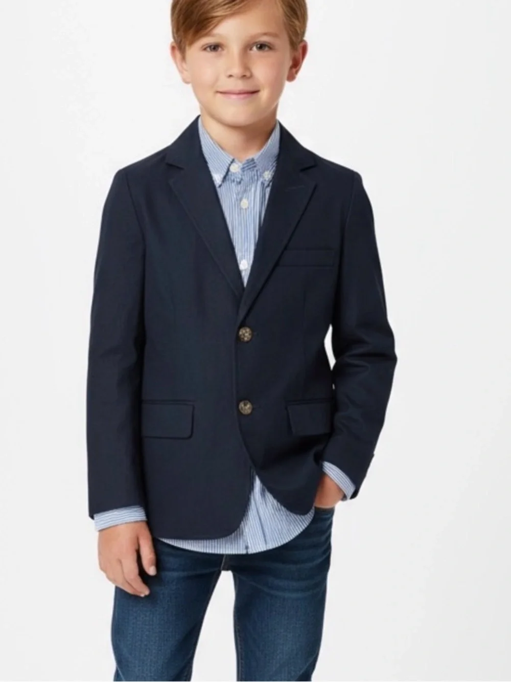 GAP Boys Navy Blazer - Two-Button Notch Lapel size L (10)